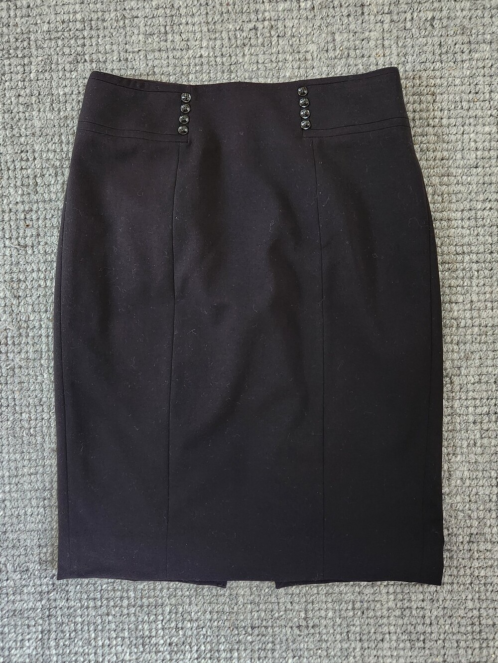 White House Black Market Black Pencil Skirt with Decorative Buttons